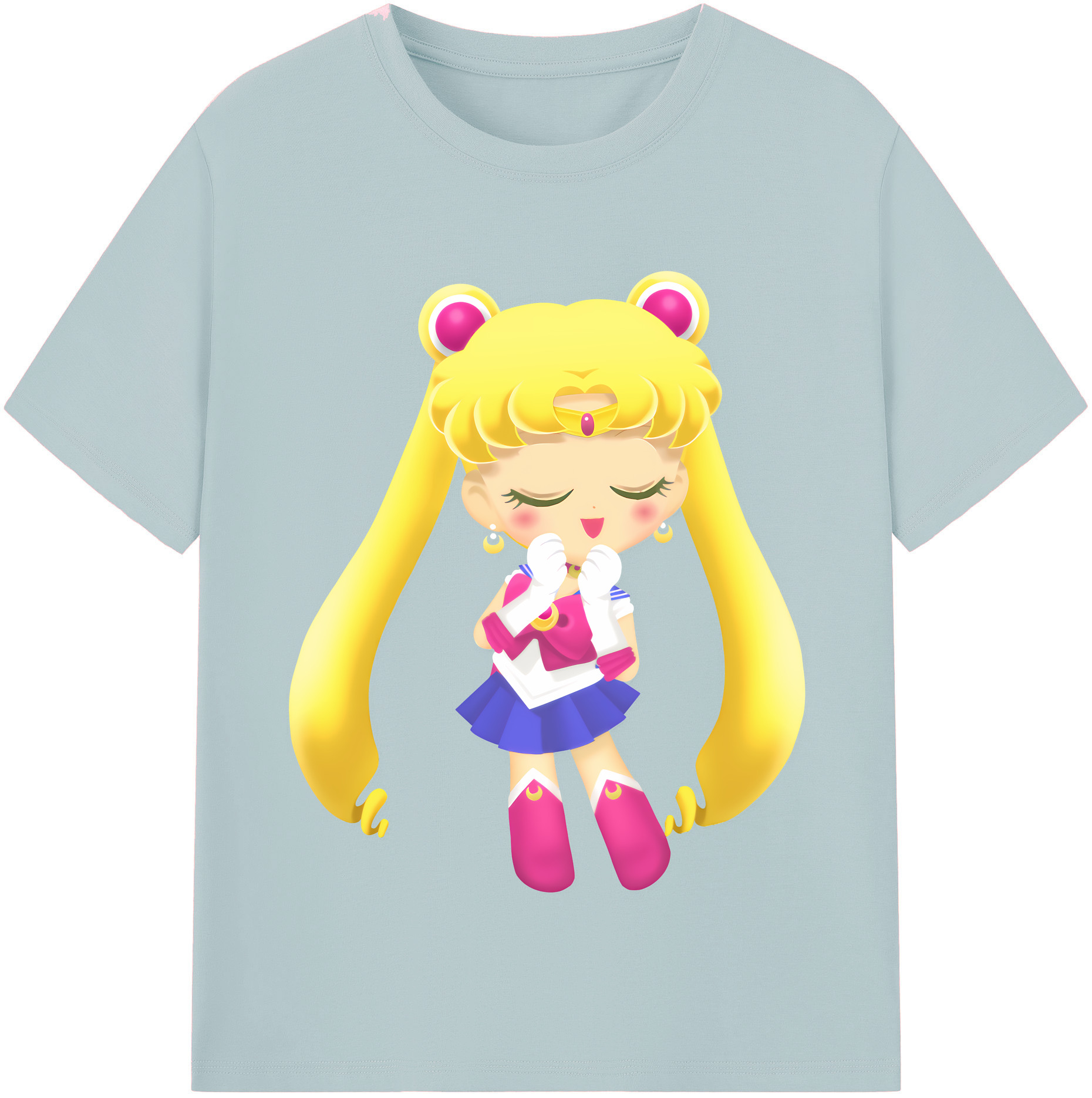 （画像用） 美少女戦士セーラームーン 月野 うさぎ つきの うさぎ Sailor Moon Tsukino Usagi 綿100％半袖Tシャツ（フロントプリント）